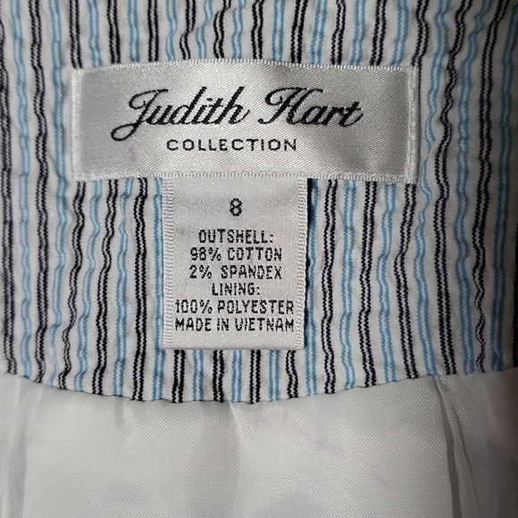 JUDITH HART- Seersucker Blue Blazer/ Jacket, Sz 8 - Picture 6 of 8